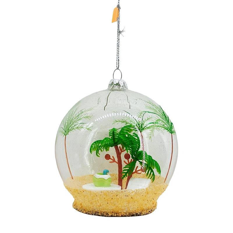 Tropical Beach Glass Ornament