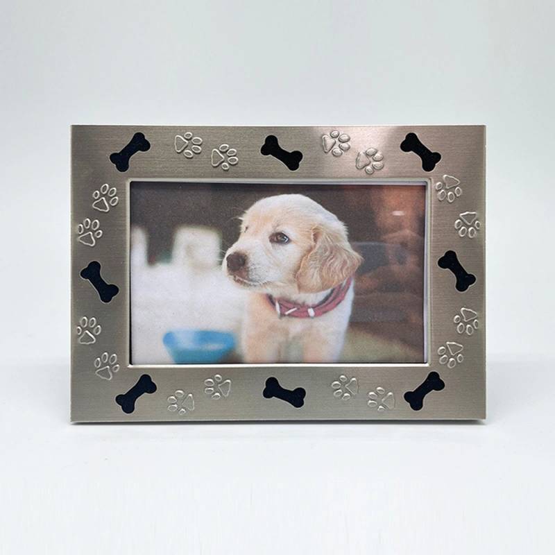 Pet-Themed Photo Frame with Dog Bone & Paw Design