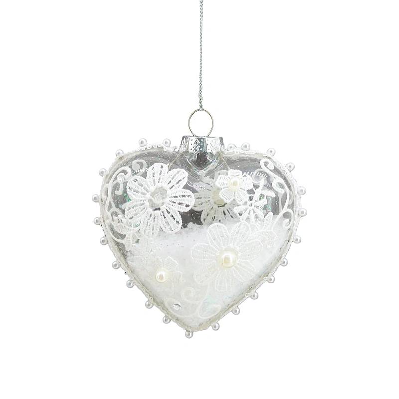 Adorno de encaje en forma de corazón de cristal para decoración de bodas y fiestas.