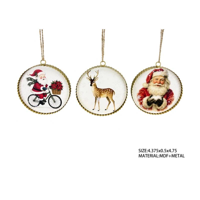 MDF-Metall-Weihnachtsornament-Set
