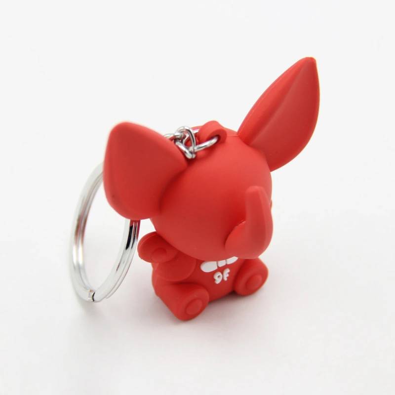 Porte-clés figurine en silicone rouge