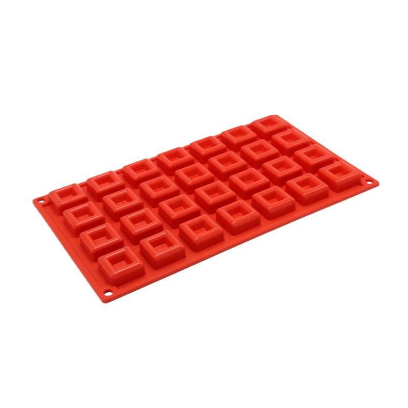 Moule à chocolat en silicone rouge, plateau à 24 cavités